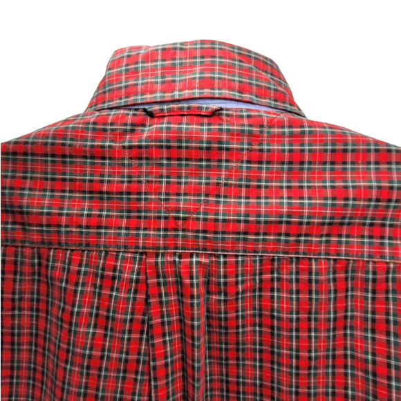 Tommy Hilfiger Plaid button collar Long Sleeve Button Up Vintage Mens Shirt Top - Picture 12 of 16